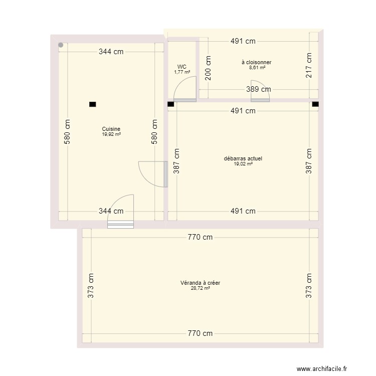 Projet sans enfillade . Plan de 0 pièce et 0 m2