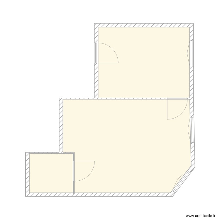 171/3 JFK. Plan de 3 pièces et 31 m2