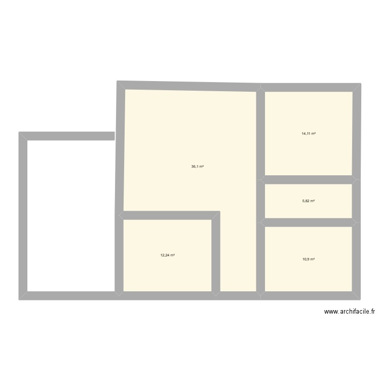 Projet VT. Plan de 5 pièces et 79 m2