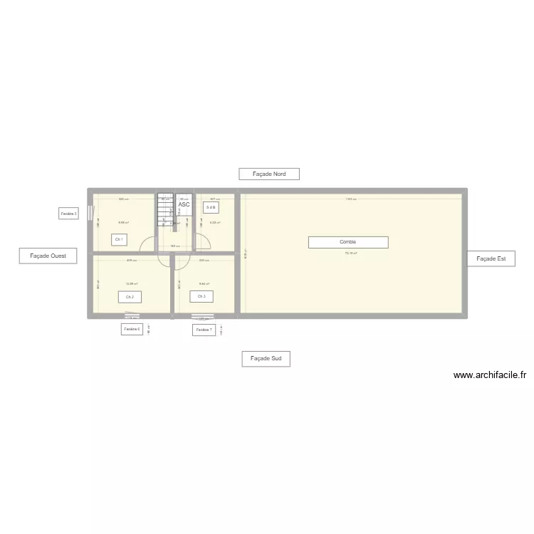 st romain &eacute;tage. Plan de 