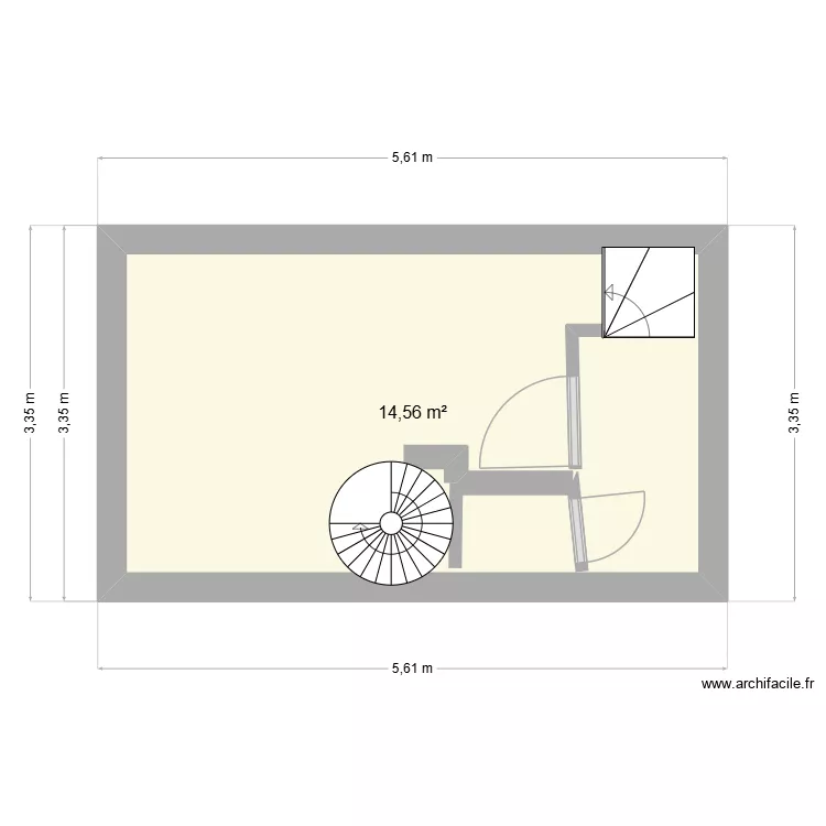 appart1. Plan de 1  et 15 m²