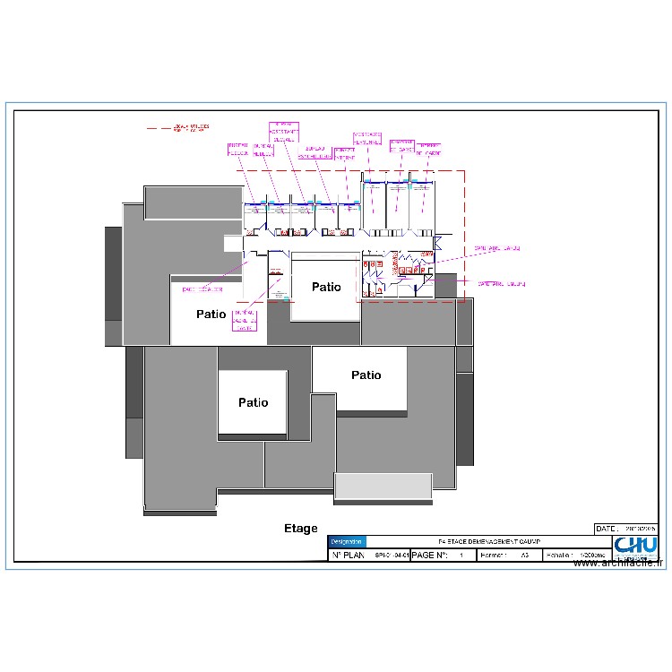 CHU Bâtiment P4 R+1. Plan de 0 pièce et 0 m2 CHU Bâtiment P4 R+1. Plan de 0 pièce et 0 m2
