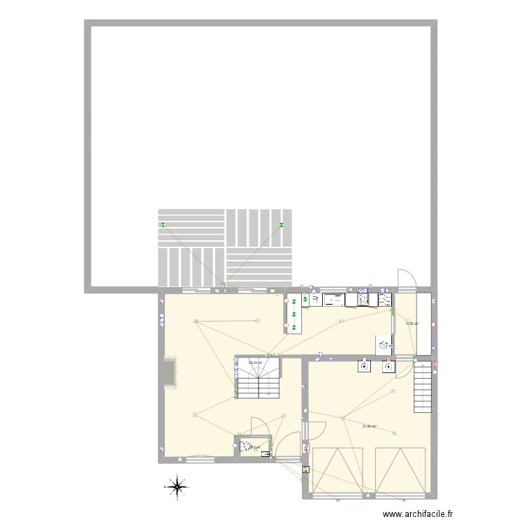Maison Cormeilles-RDC-SANS Extérieur-AC Terrasse_V4. Plan de 4 pièces et 91 m2