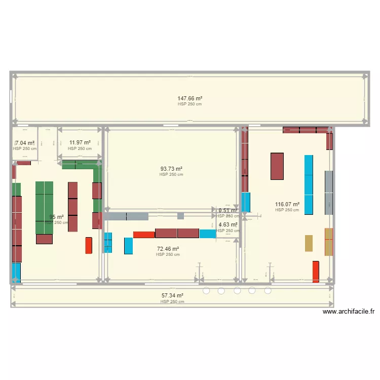 HALLE DU LUBERON. Plan de 10  et 606 m²