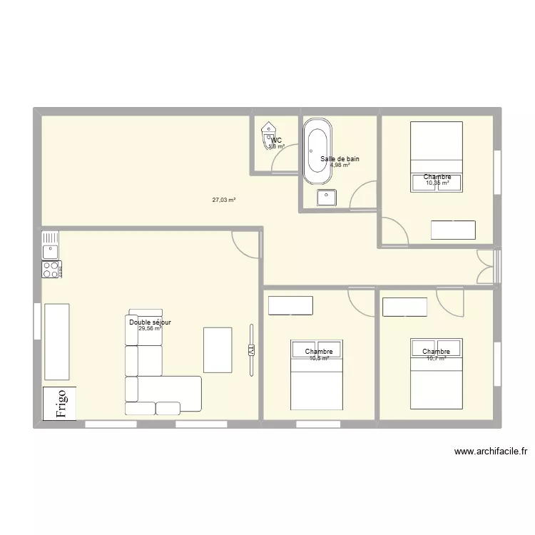 TP Archifacilr NeysonMonteiro. Plan de 7  et 95 m²