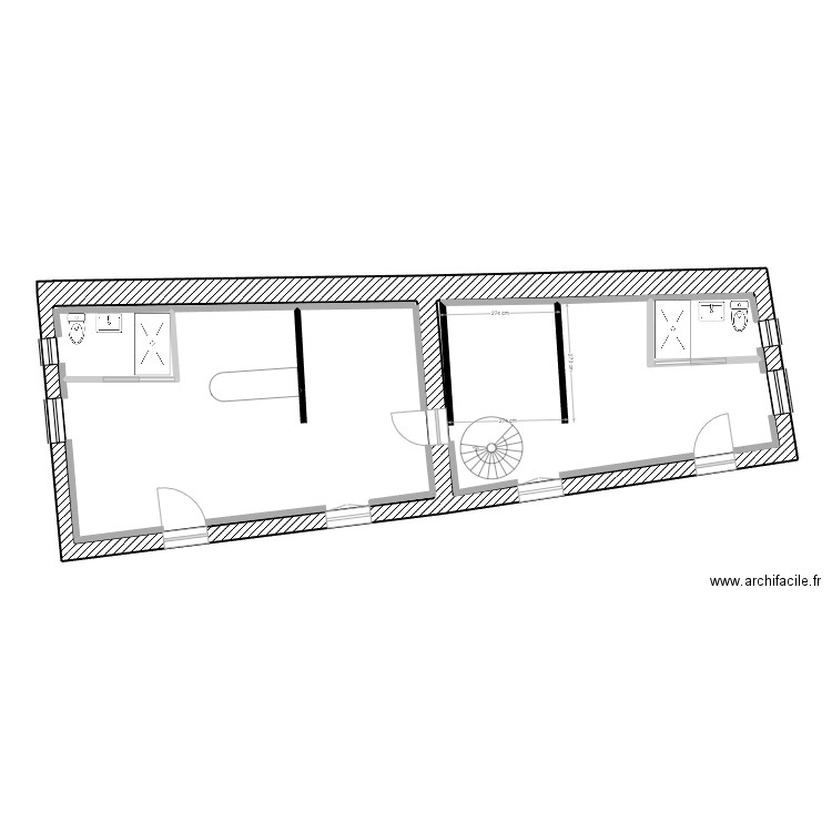 PLAN DU T2 avec mezzanine POUDENX. Plan de 2 pièces et 69 m2