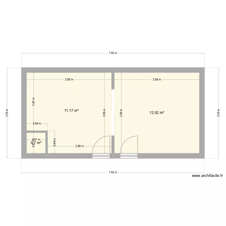 Appart-Neris. Plan de 3 et 24 m² Appart-Neris. Plan de 3 et 24 m²