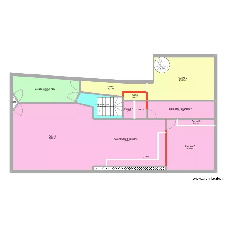 Rdc. Plan de 15  et 145 m²