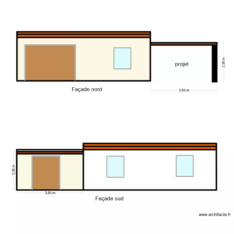 façade nord. Plan de 13 pièces et 35 m² façade nord. Plan de 13 pièces et 35 m²