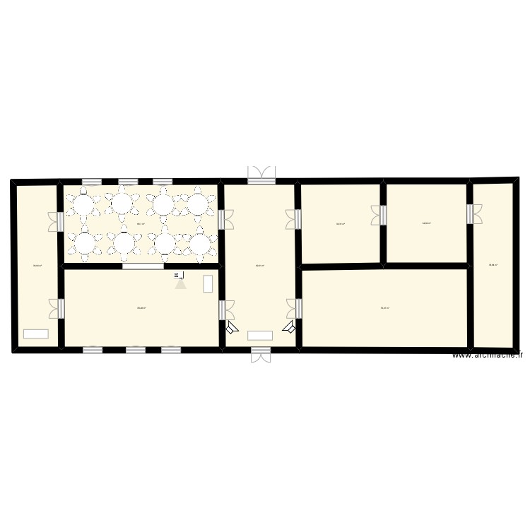 calaoué. Plan de 8 pièces et 405 m2
