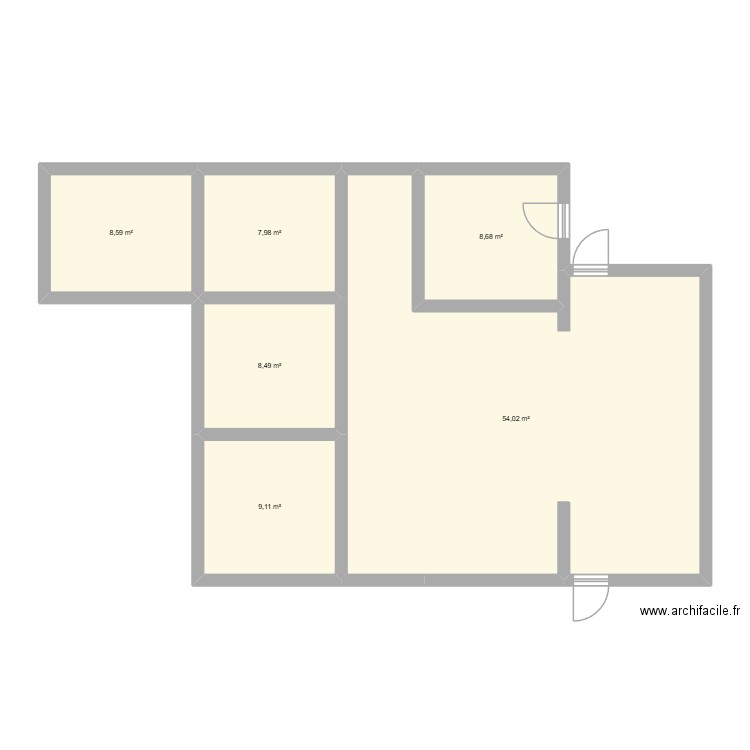 Maison GB. Plan de 6 pièces et 97 m2