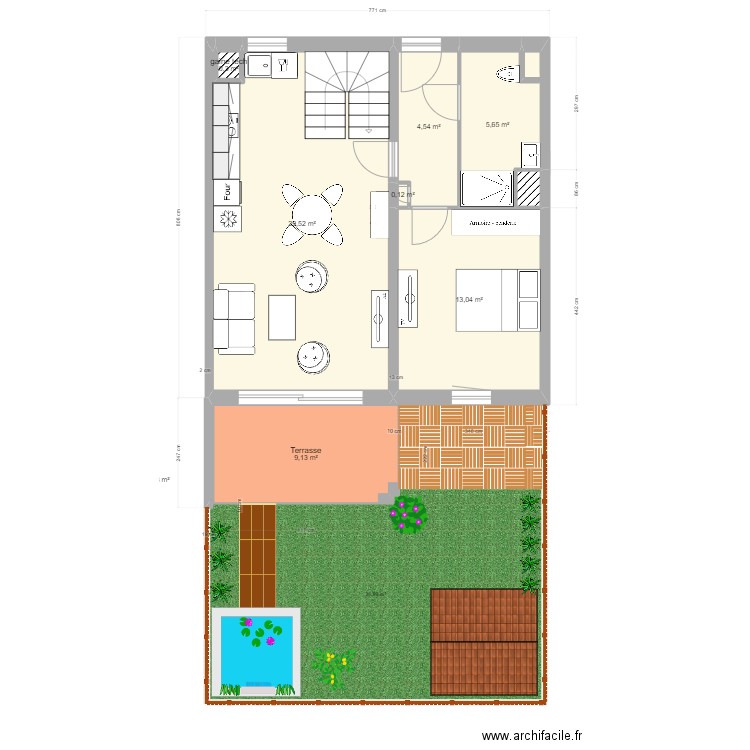 Villalatta V4 RdC. Plan de 9 pièces et 63 m2