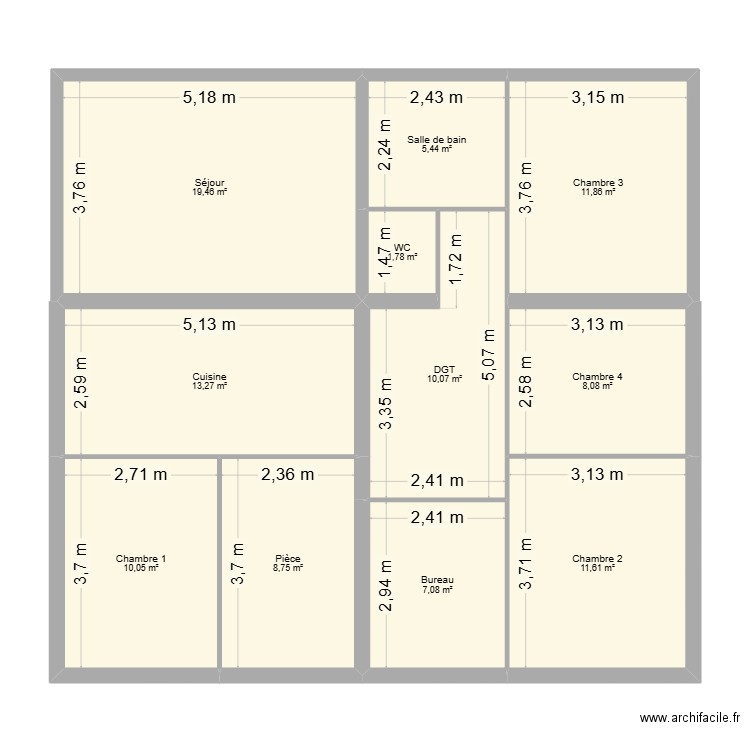 ZARAGOZA. Plan de 11 pièces et 107 m2