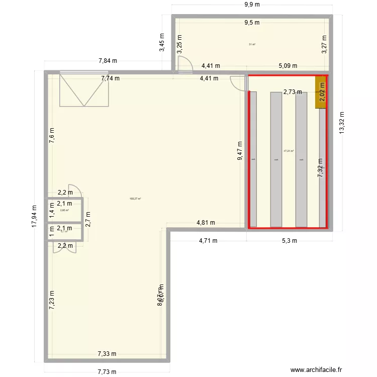 plan archives. Plan de 5  et 252 m²