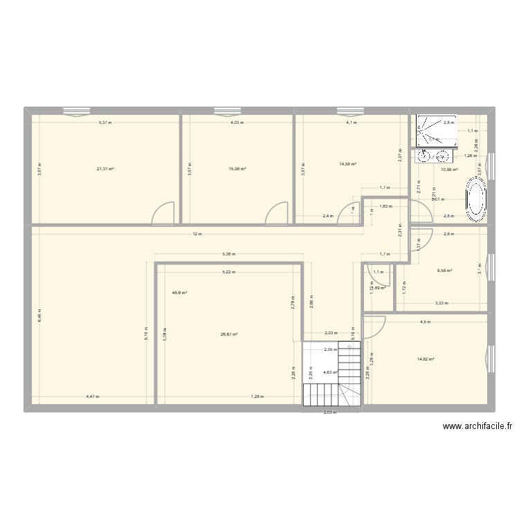 Plan 3. Plan de 10 pièces et 169 m2