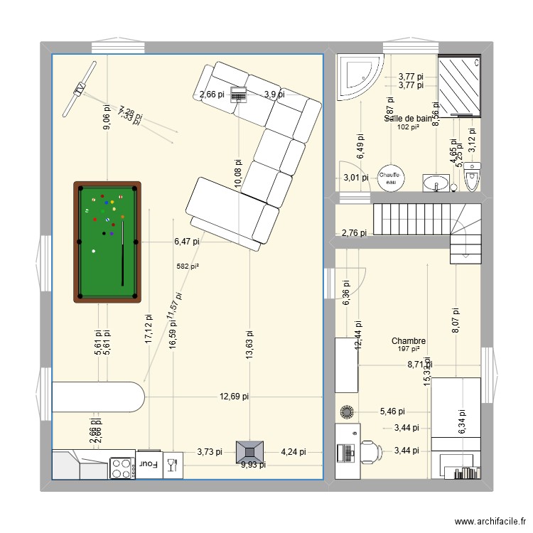 kpkpkpk. Plan de 3 pièces et 82 m2