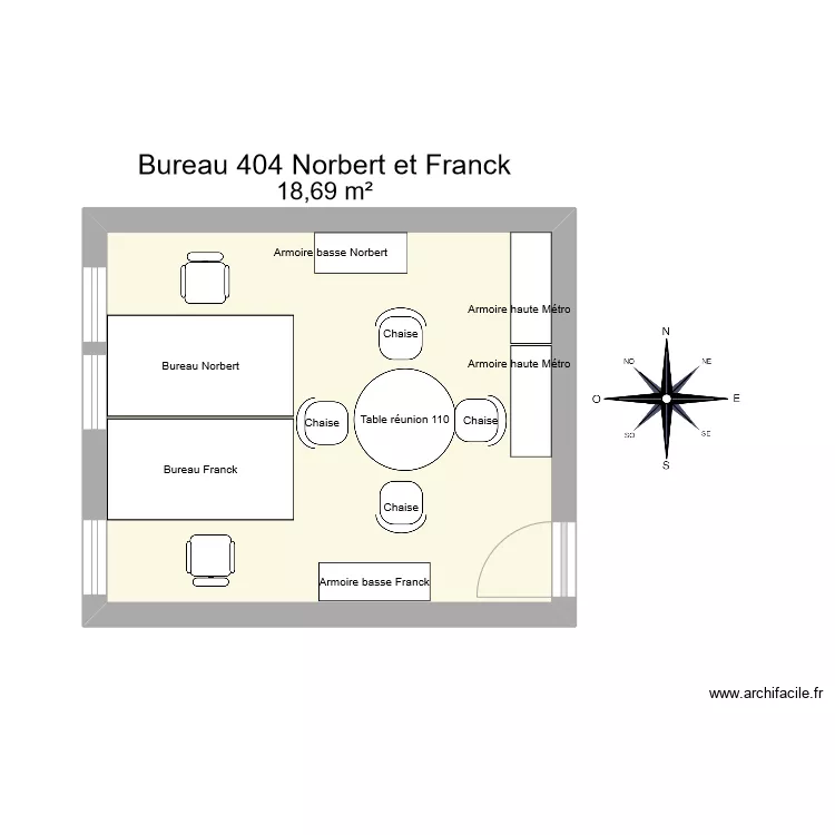 Bureau Métro R 404 Norbert et Franck. Plan de Bureau Métro R 404 Norbert et Franck. Plan de