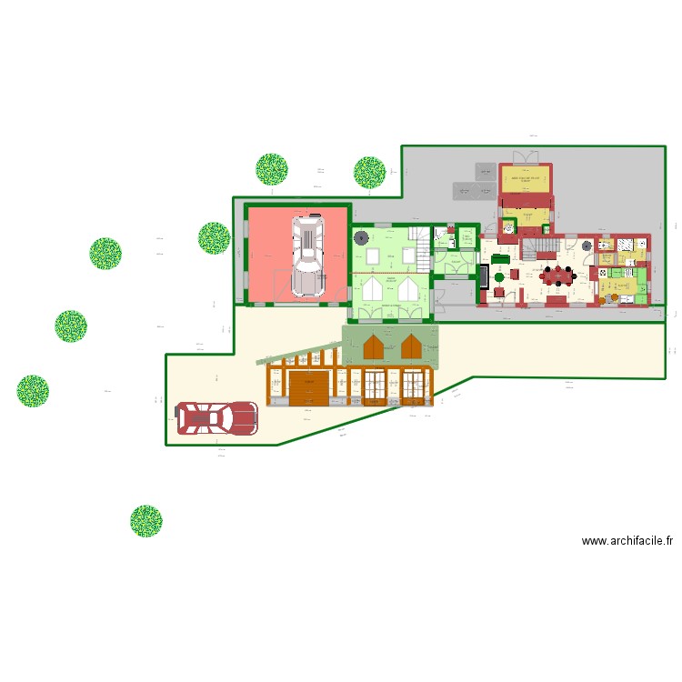 PLAN GARAGE AVEC SALON RDC ET ATELIER ETAGE 8. Plan de 38 pièces et 371 m2