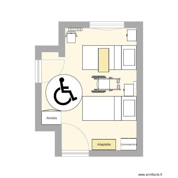 Chambre 210. Plan de 1 pièce et 17 m2