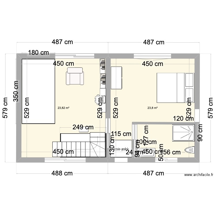 1er etage. Plan de 0 pièce et 0 m2