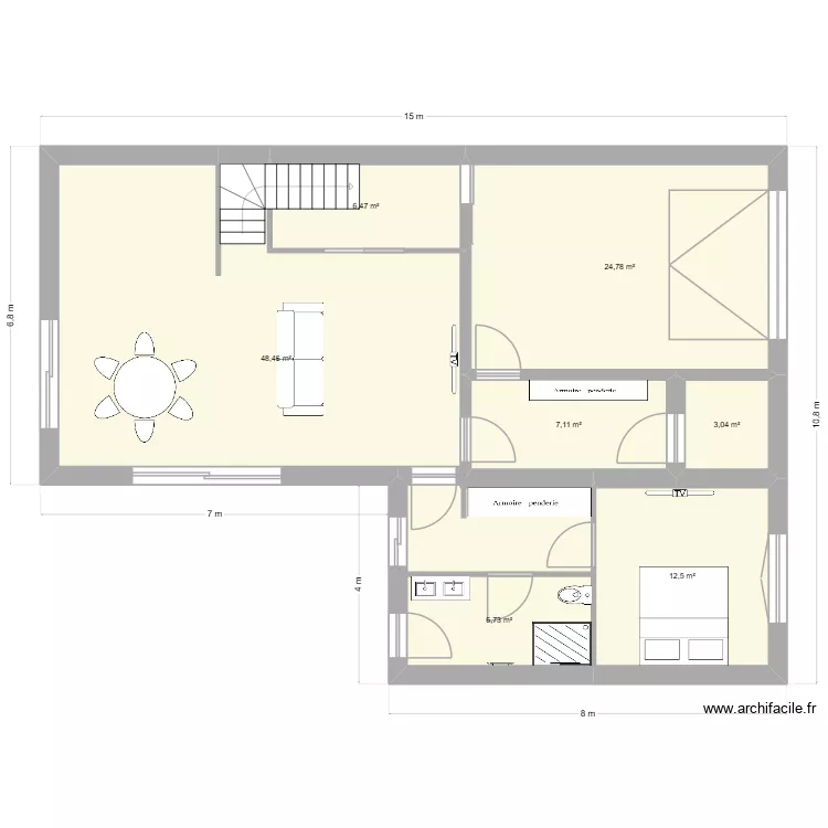 Rdc. Plan de 7  et 109 m²