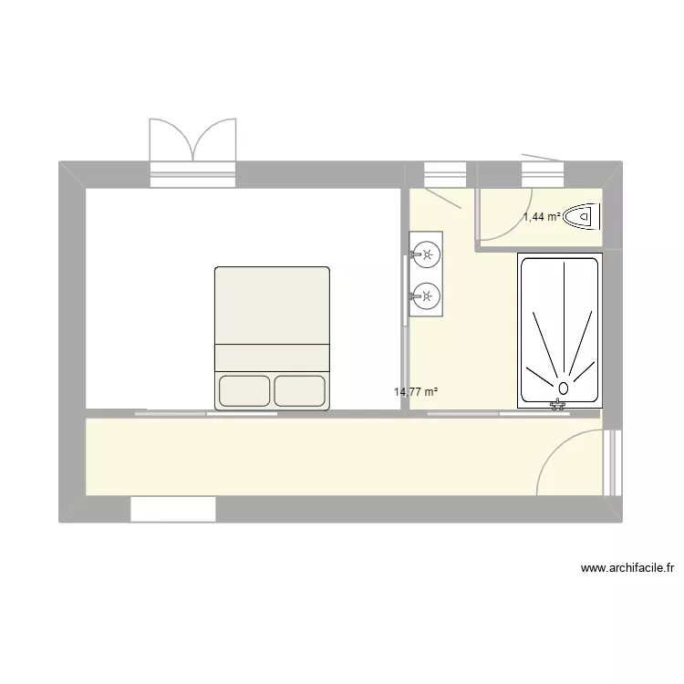 agrandissement horvais. Plan de 2 Pièces et 16 m² agrandissement horvais. Plan de 2 Pièces et 16 m²