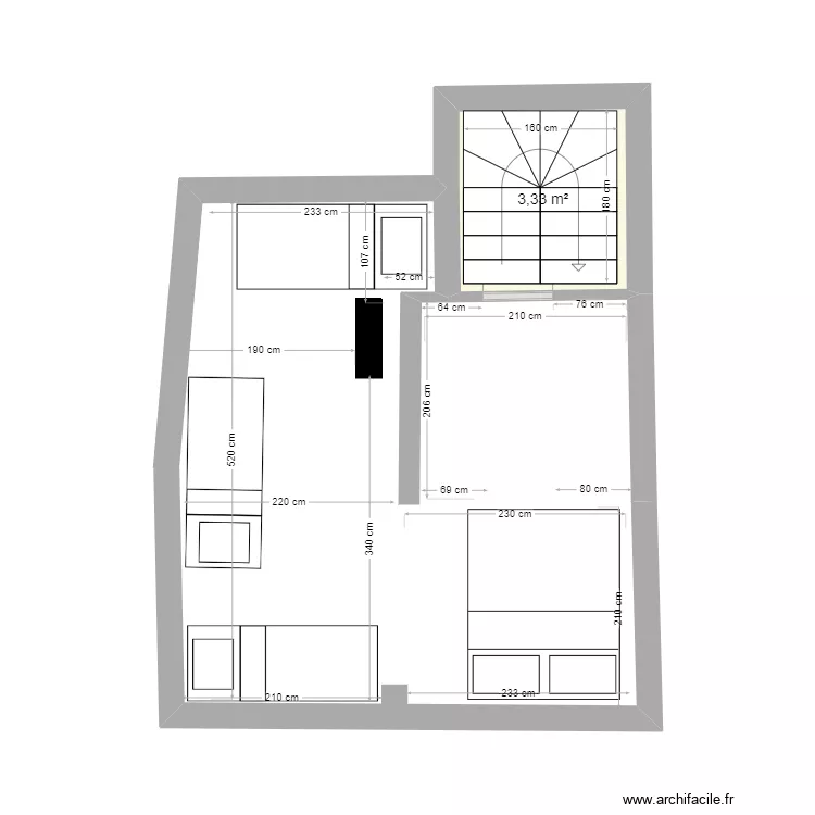 Saint-Jilaire 2&egrave;me &eacute;tage. Plan de 