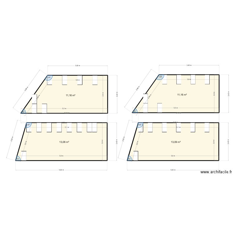 Terrain pour garage. Plan de 4 pièces et 48 m2