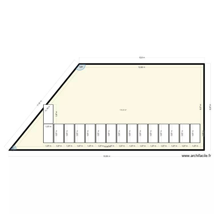 Terrain pour garage. Plan de 1 pièce et 140 m² Terrain pour garage. Plan de 1 pièce et 140 m²