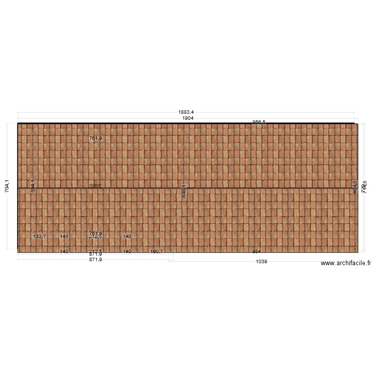 montignac  . Plan de 1 pièce et 45 m2