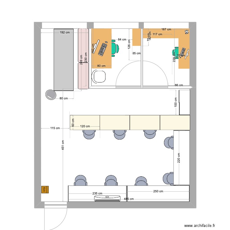 Bureau_france bureau_Jan2024. Plan de 1 pièce et 40 m2
