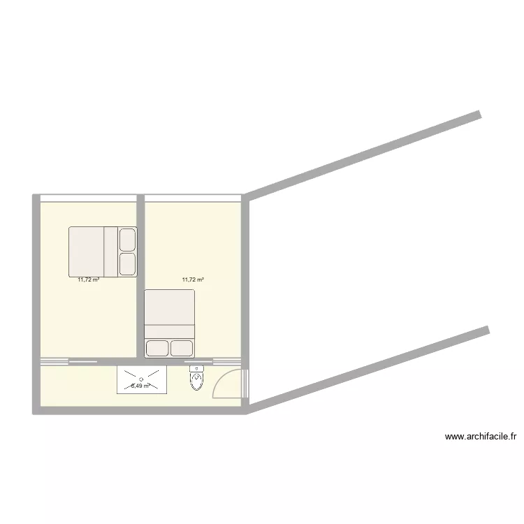 projet 2. Plan de 3 Pièces et 30 m²