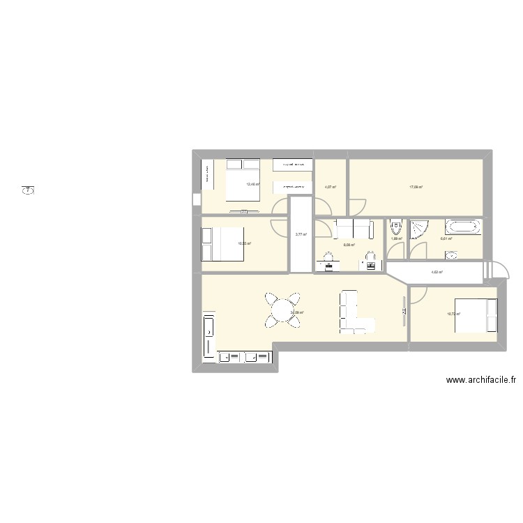 teest. Plan de 11 pièces et 114 m2