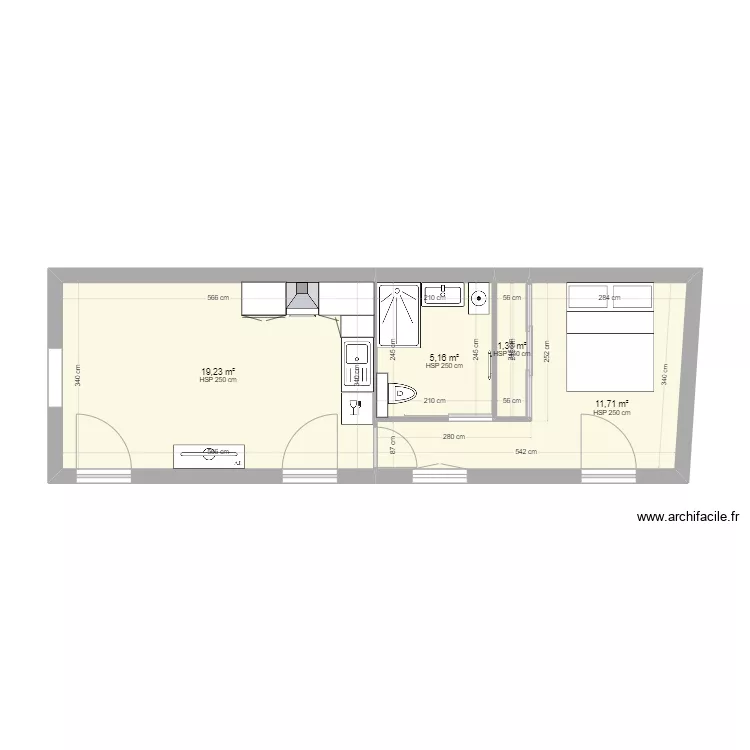 Appart &eacute;tage Alain modifi&eacute;. Plan de 