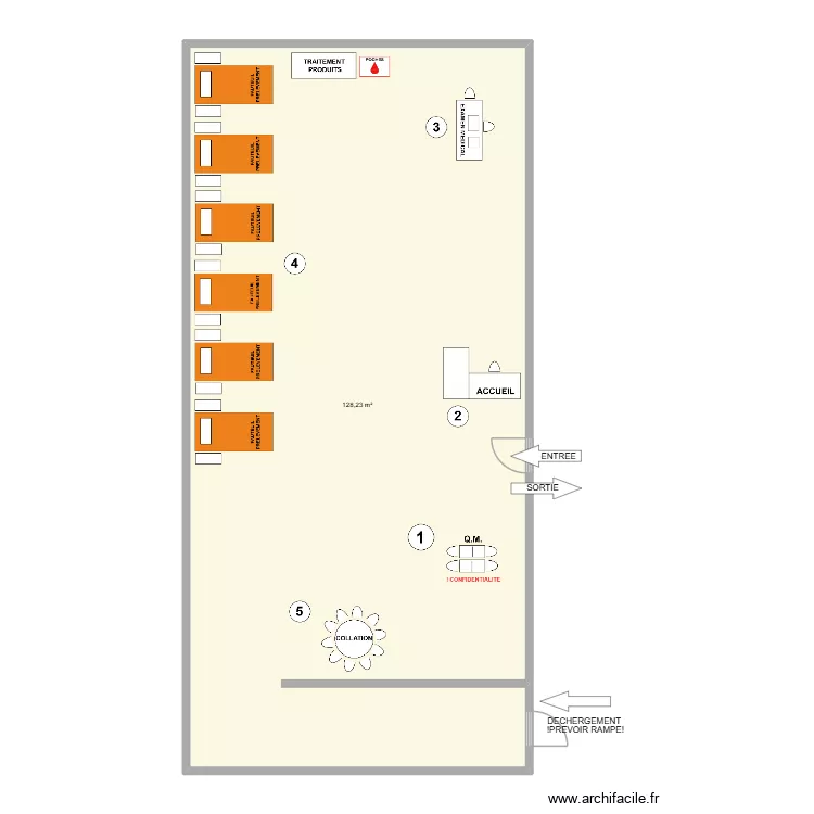 Insititut de la Providence Gosselies GPH. Plan de 1  et 128 m²