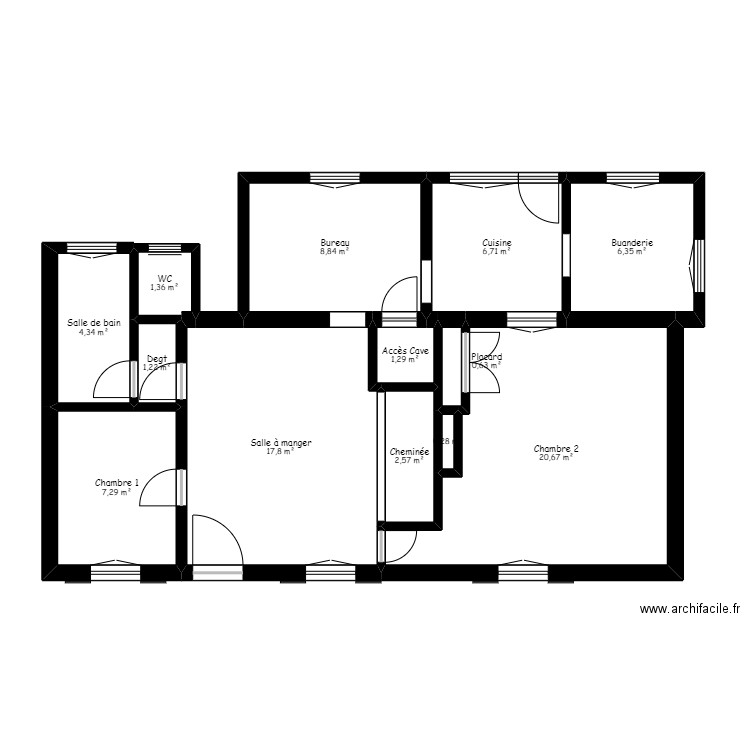 2024105738 - BLANCHAR Roselyne. Plan de 13 pièces et 79 m2