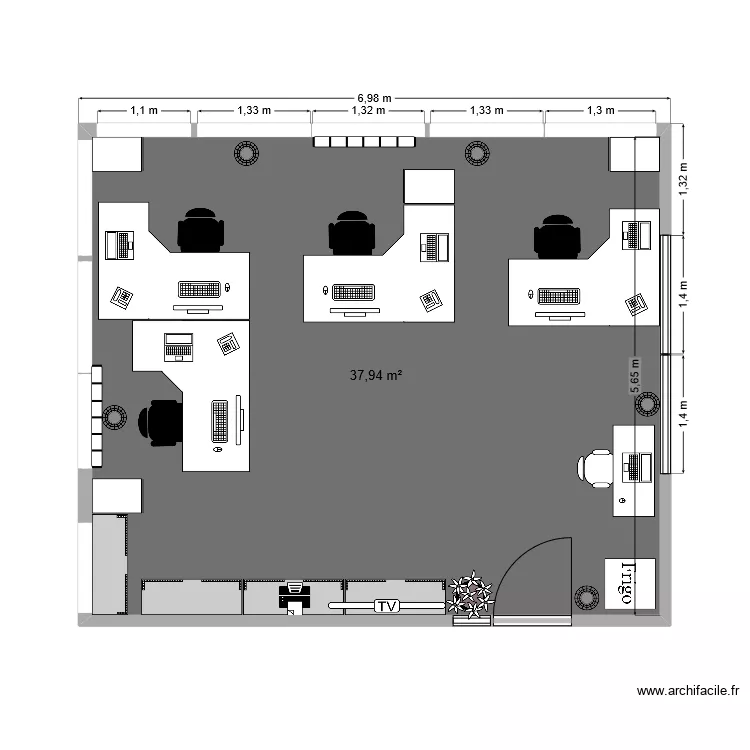 Futur bureau. Plan de 