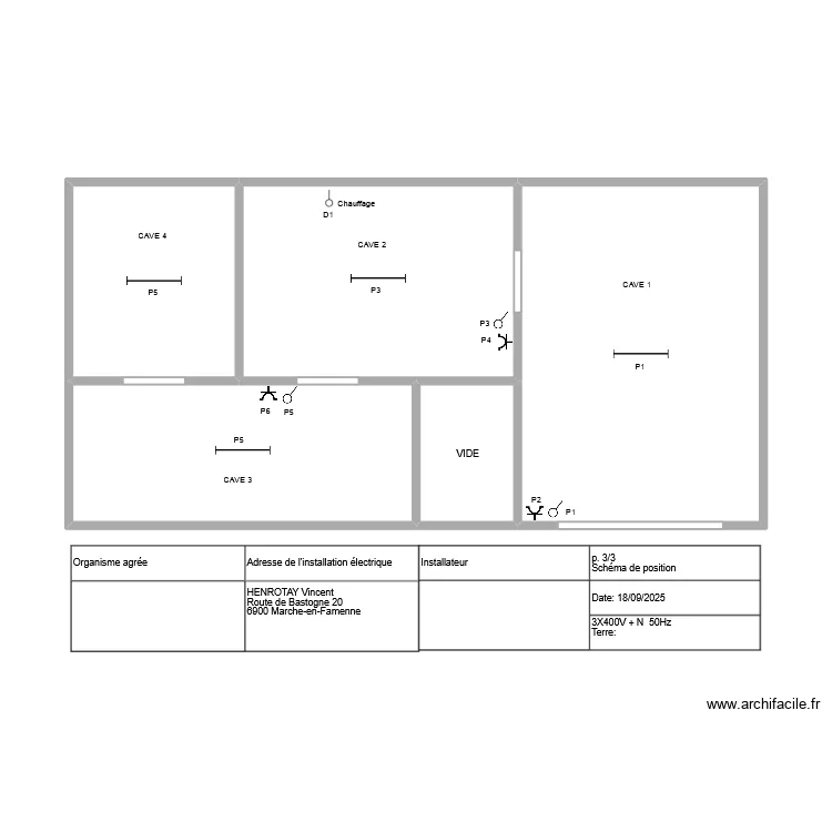 Cave Marche. Plan de 