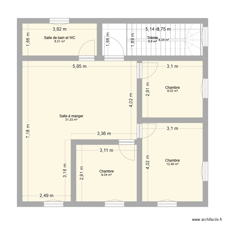 Insieme. Plan de 21 pièces et 235 m2