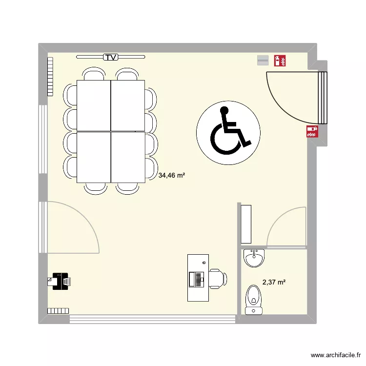 suisse immo. Plan de 2  et 37 m²