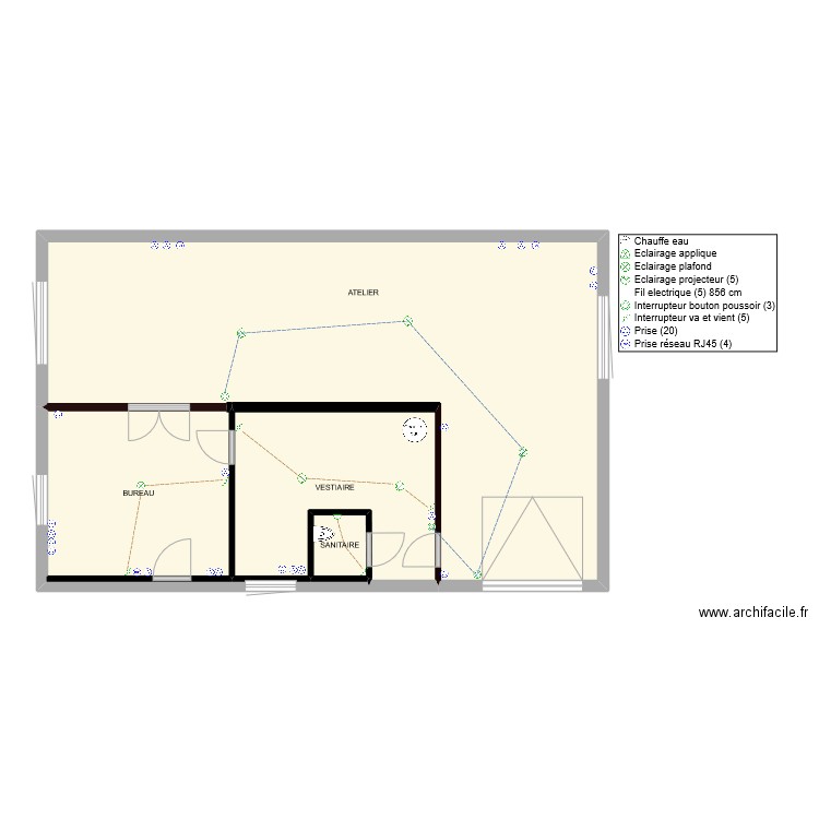 ANTIER ATELIER DUPONT. Plan de 4 pièces et 103 m2