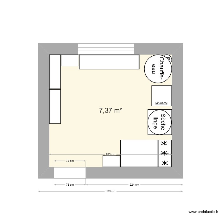Bureau Buanderie. Plan de 0 pièce et 0 m2