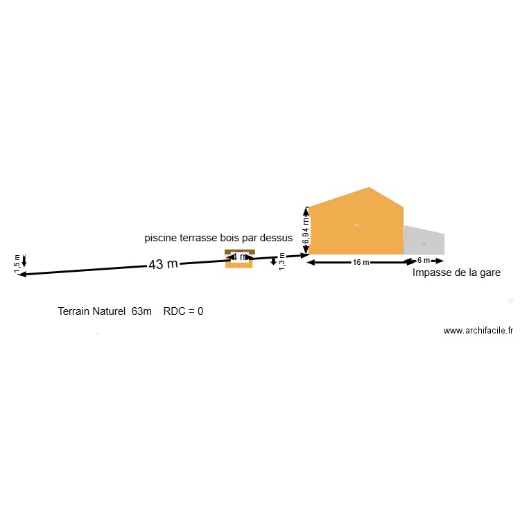 Plan de Coupe Piscine ZH11 parcelle 54. Plan de 0 pièce et 0 m2