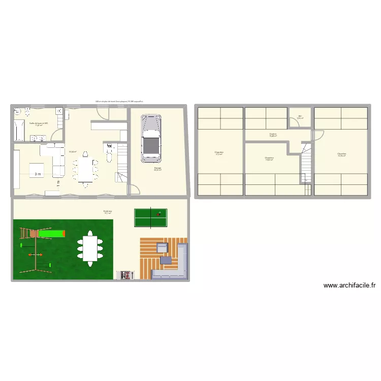 MAISON V1 BIS. Plan de 9  et 296 m²