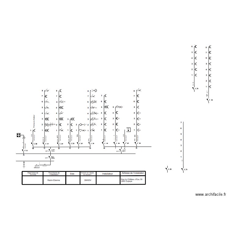 Raick Schéma de principe . Plan de 11 pièces et 8 m2