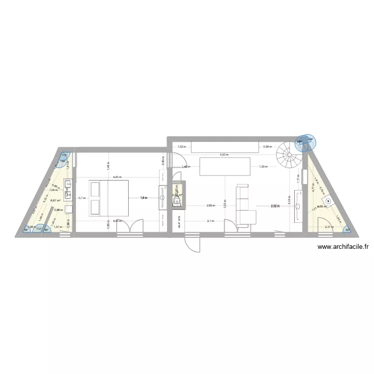plan rez de chaussé V2. Plan de 3 et 12 m² plan rez de chaussé V2. Plan de 3 et 12 m²