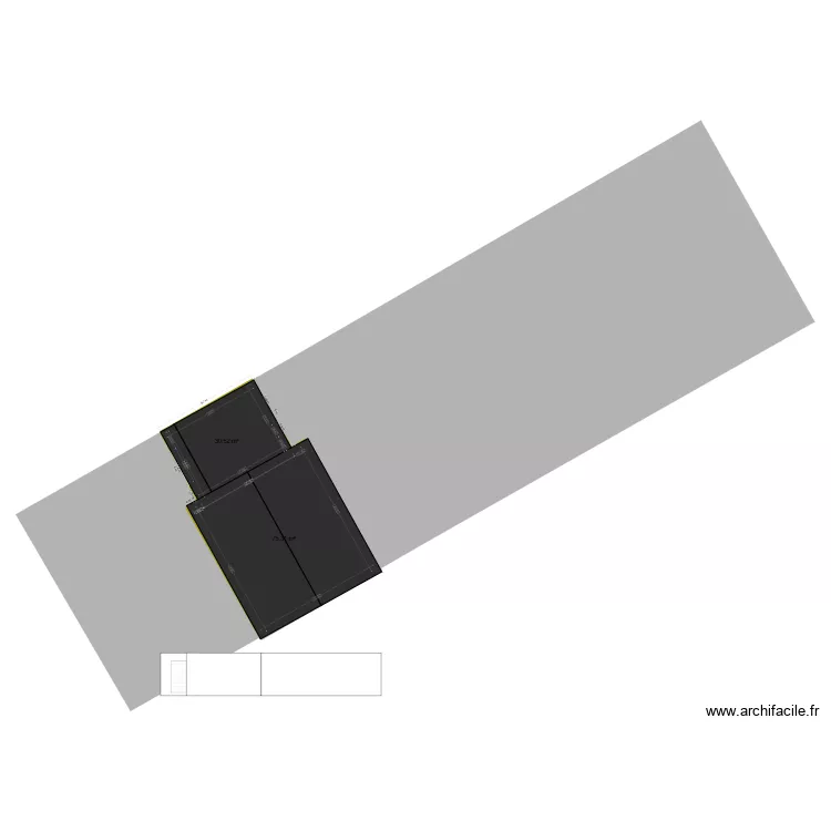 plan garage avec toiture. Plan de 2  et 106 m²