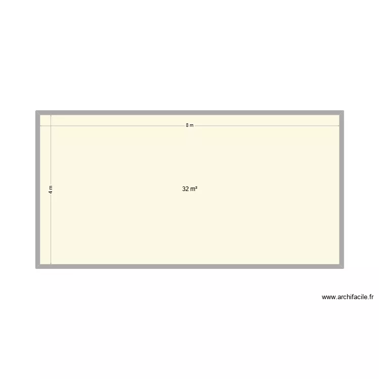 r&eacute;fectoire. Plan de 1 Pièce et 32 m²