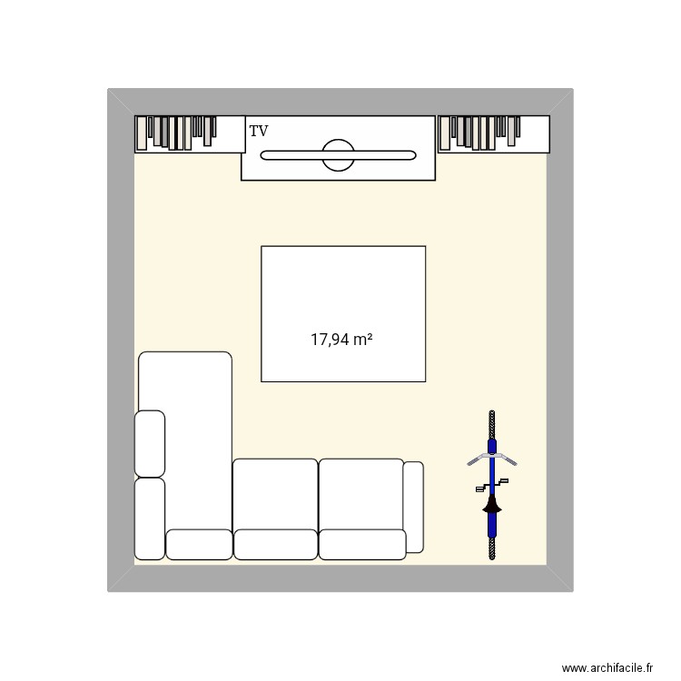 Saalon. Plan de 1 pièce et 18 m2