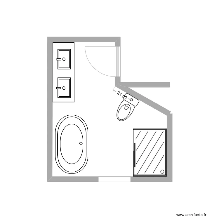 salle de bain Roy. Plan de 